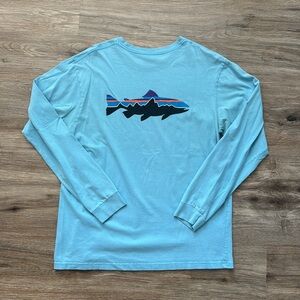 Patagonia Blue Long Sleeve Tee Regular Fit